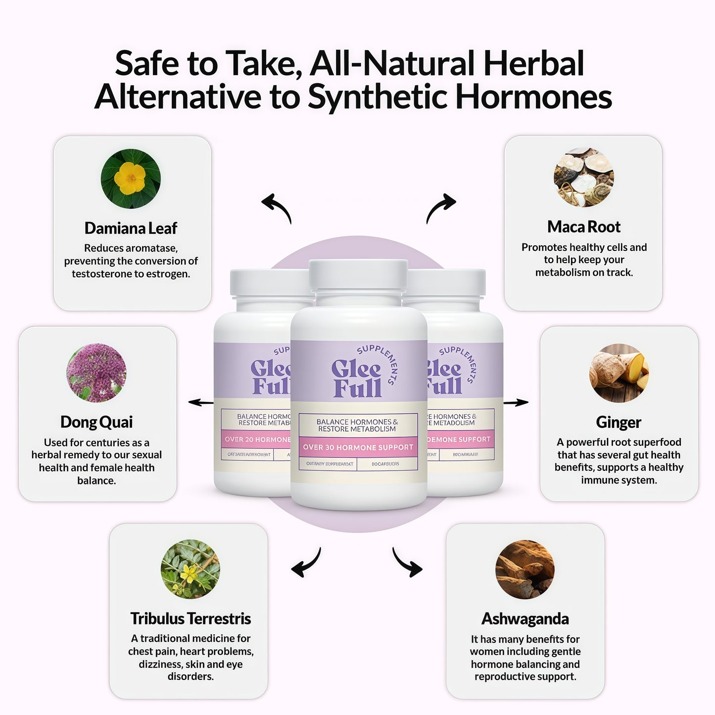 GleeFull Over 30 Hormone Support - Menopause Supplements for Women - Hormone Support for Women